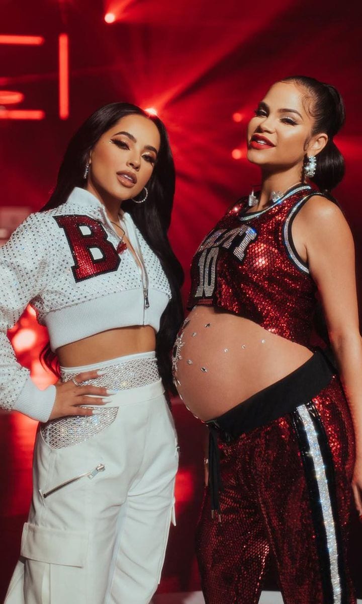 Natti Natasha and Becky G at The Tonight Show, Starring Jimmy Fallon.