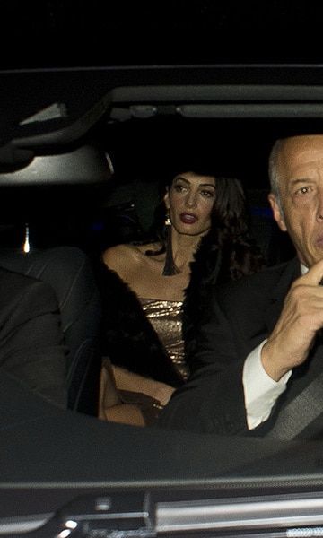 Amal Clooney is seen arriving for her post-wedding party.