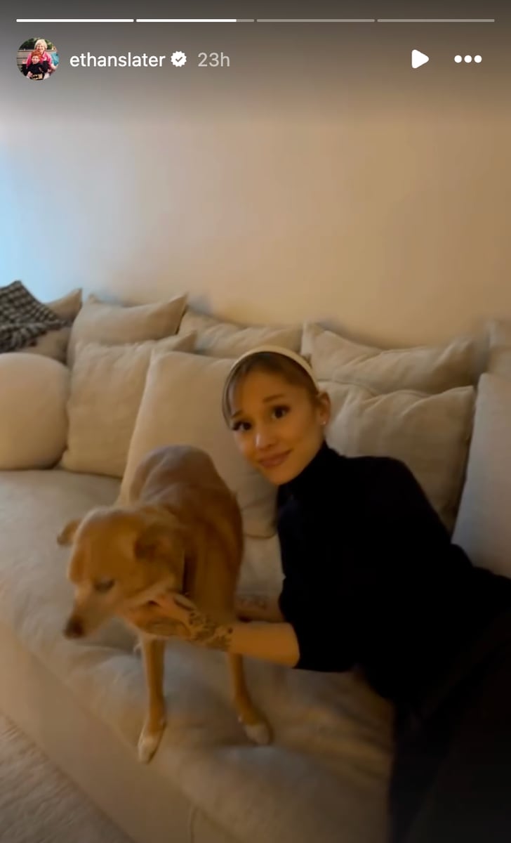 Ariana Grande appears on Ethan Slater's Instagram Story
