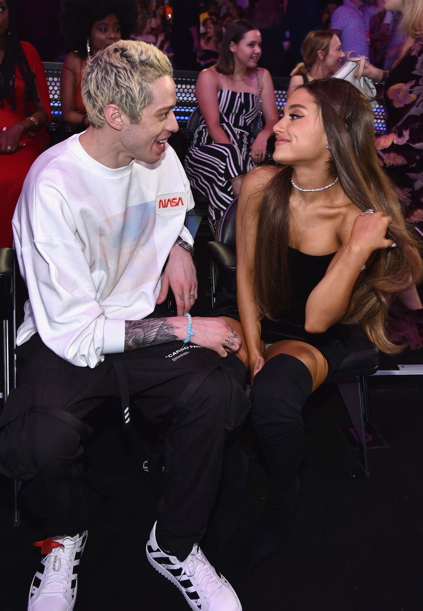 Pete Davidson and Ariana Grande at the 2018 MTV Video Music Awards at Radio City Music Hall on August 20, 2018 in New York City
