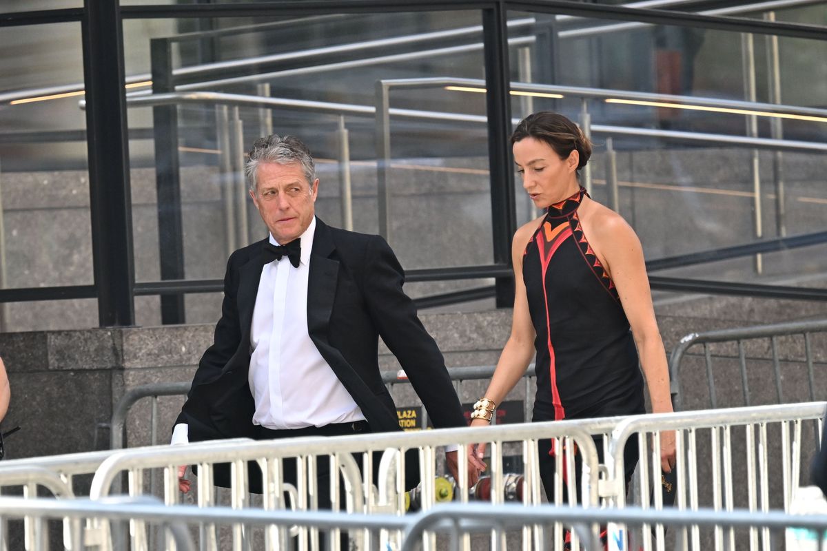 Hugh Grant and Anna Elisabet Eberstein arrive at Madison Square Garden
