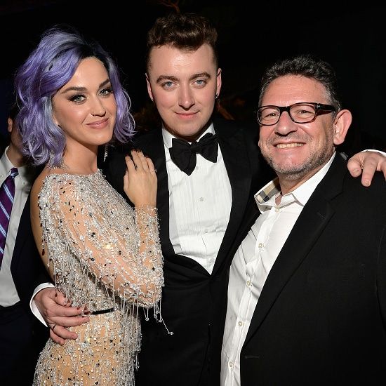 Sam Smith had a night to celebrate with Katy Perry and Universal Music Group CEO Lucian Grainge.
Photo: Getty Images
