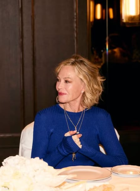 Melanie Griffith made some time for an intimate and elegant lunch with her long-time friend and business partner Charles Rosier