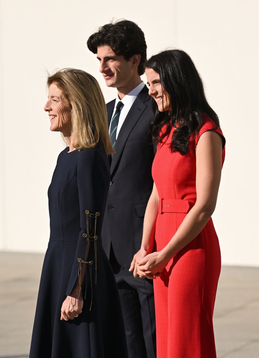 Caroline Kennedy, Tatiana Schlossberg and Jack Schlossberg 