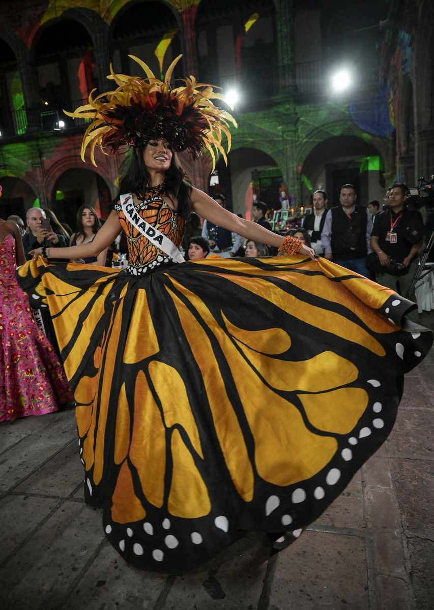 Miss Canada Ashley Callingbull attends the parade during Las Catrinas Gala as part of the Day of the Dead celebrations in Mexico City