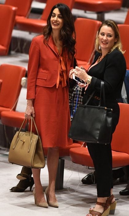 Amal returned to the United Nations for the first time since welcoming her twins.
Photo: DON EMMERT/AFP/Getty Images