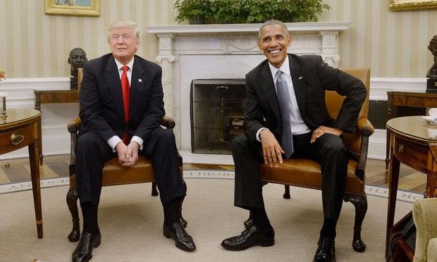 The president-elect met with President Obama at the White House.
Photo: Douliery Olivier/ABACA USA ABACA USA/PA Images