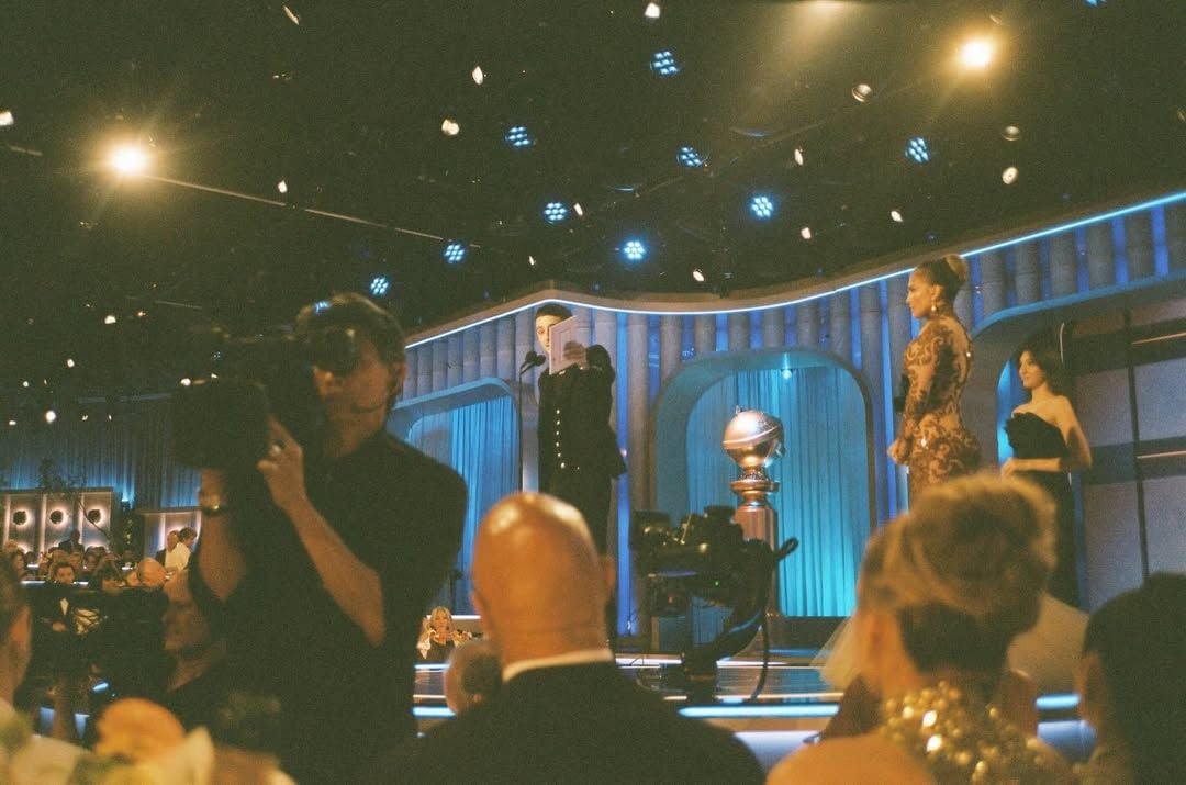 Jenner took photos of Chalamet winning his award