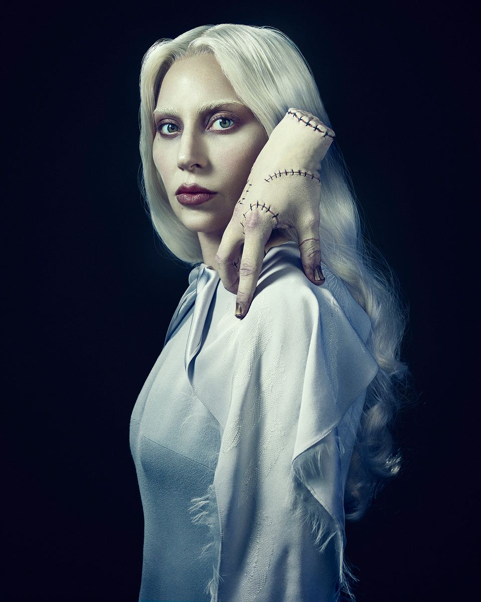 Lady Gaga as Rosaline Rotwood, Thing on the set of Wednesday.  