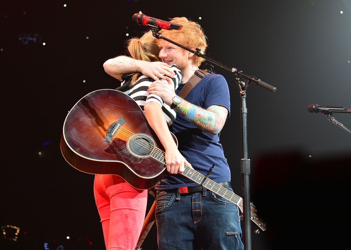 Taylor Swift and Ed Sheeran perform onstage