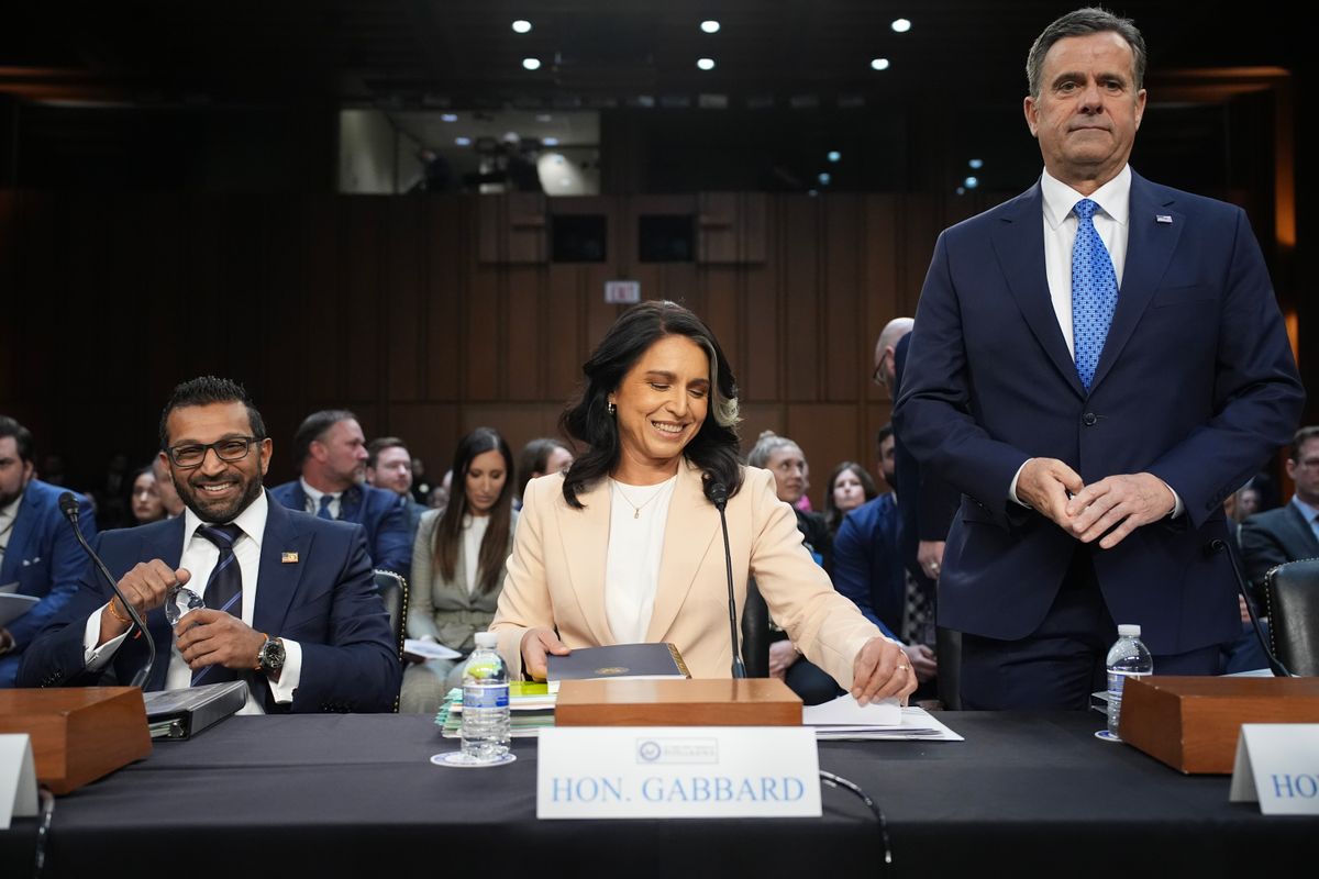 Tulsi Gabbar and John Ratcliffe at a Senate Committee on March 25th