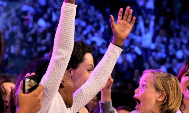 Angelina's girls showed pure delight when their mom won for best villain.
Photo: Getty Images