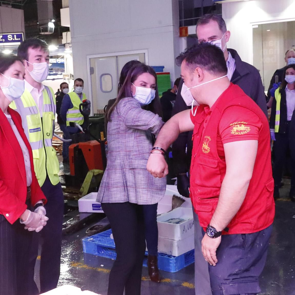 King Felipe VI Of Spain And Queen Letizia Of Spain Visit Mercamadrid