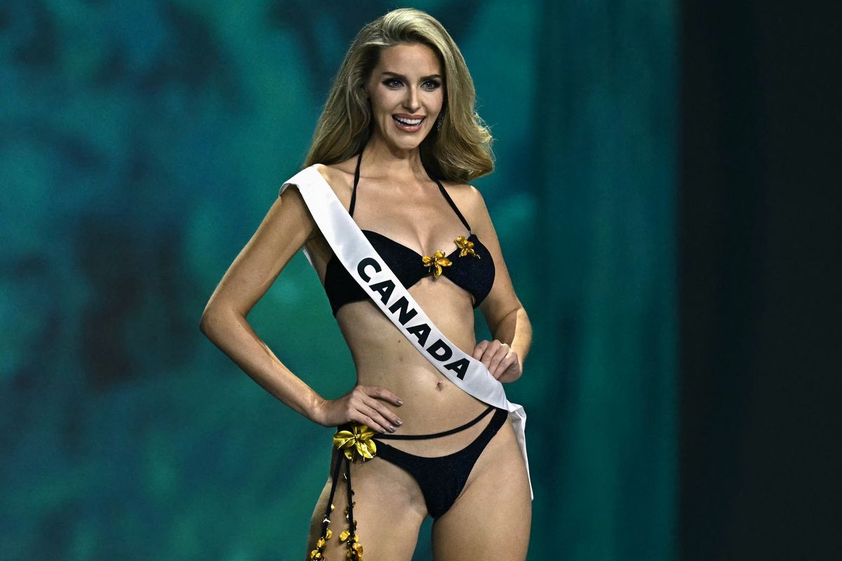 Miss Canada Jaime Vandenberg takes part in the final competition of the 2025 Miss Universe pageant 