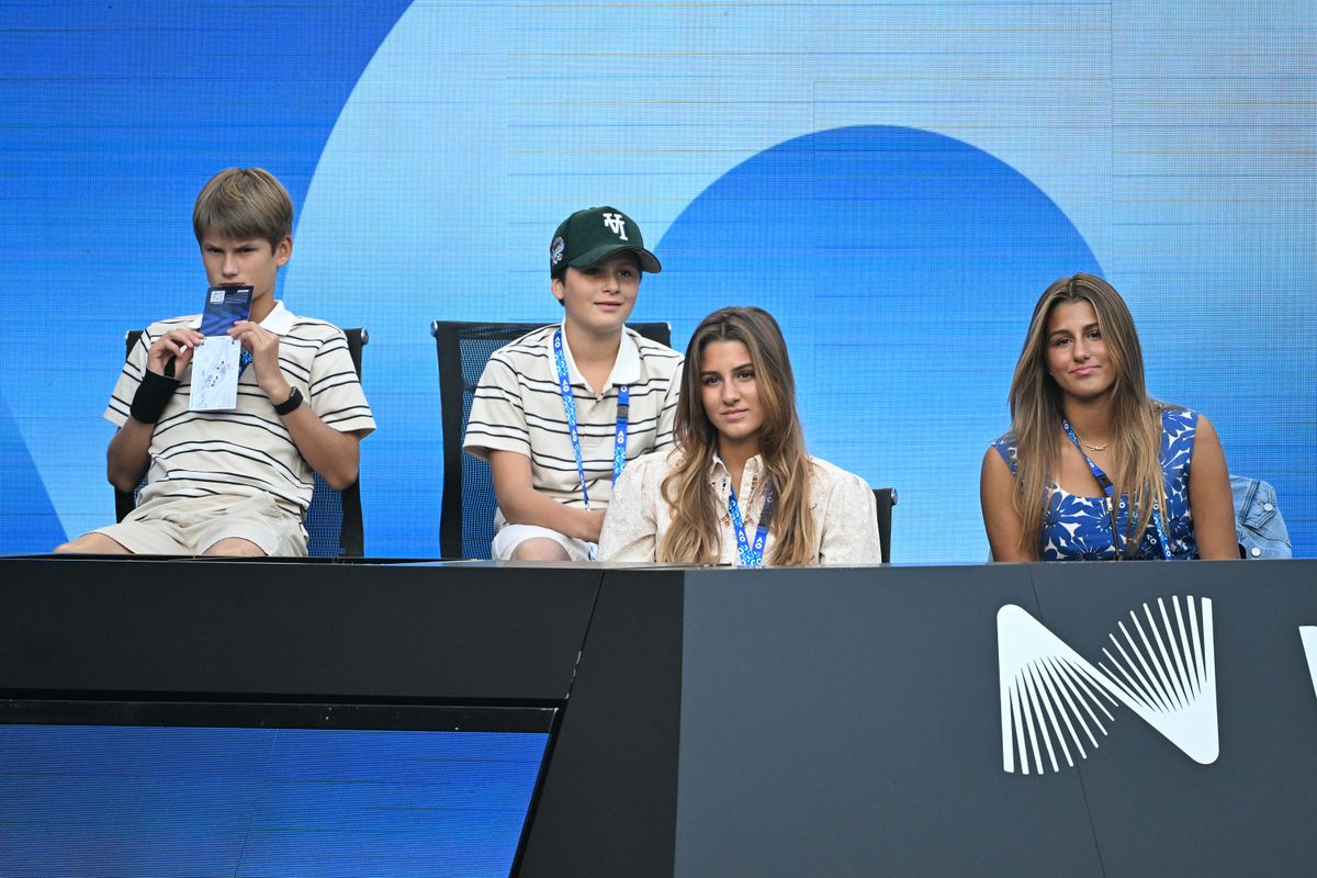 Federer's four children have often accompanied him on tour and continue to share in his love of the game.