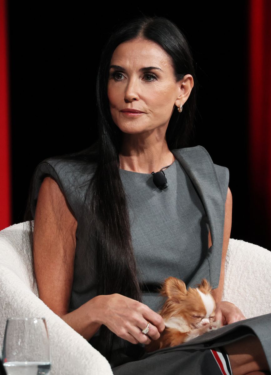 Demi Moore speaks onstage during the 2025 TIME100 Summit in New York City