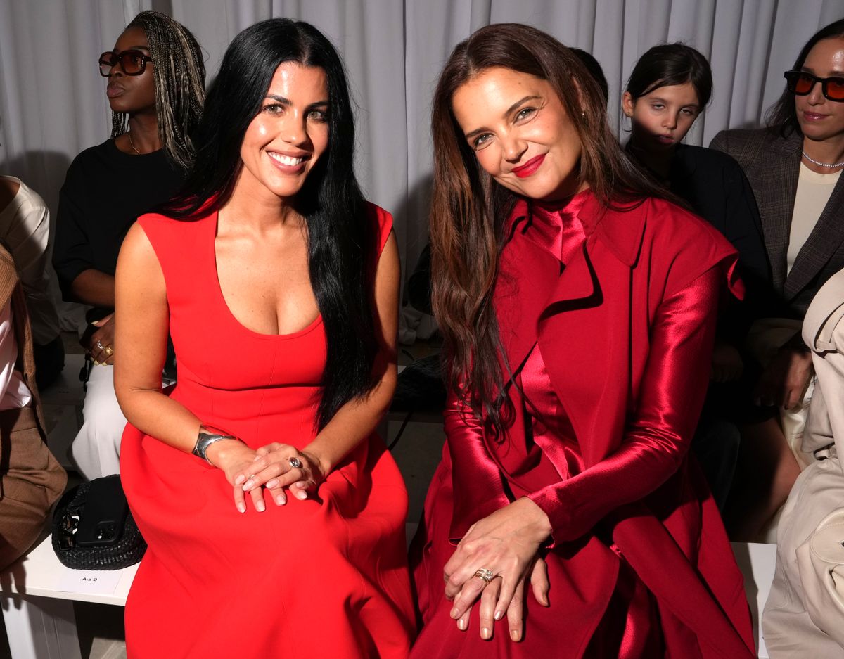 Katie Holmes and Gabriela Khalil at New York Fashion Week 2025