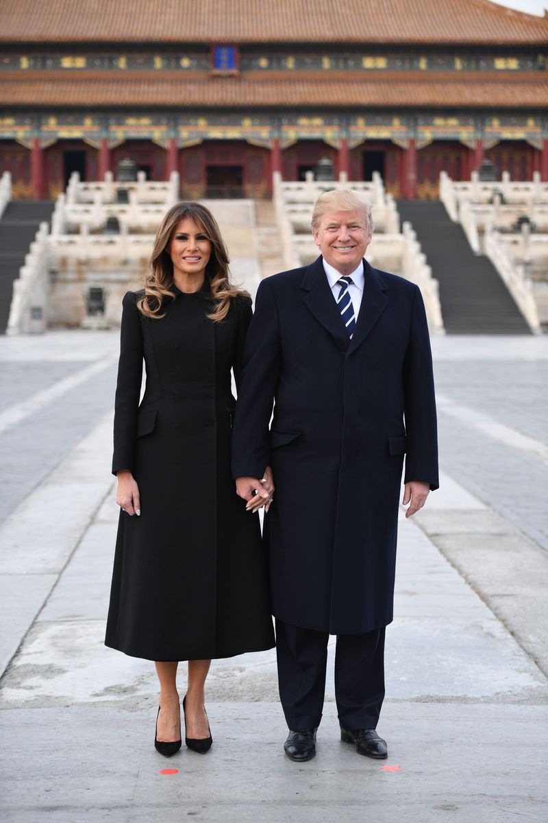 Melania's 2017 China wardrobe moment continues to endure as one of the most visually memorable images associated with Trump-era state visits. 