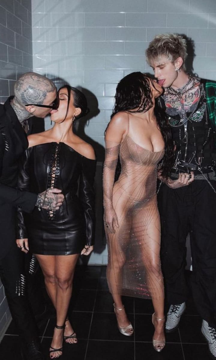 Travis Barker, Kourtney Kardashian, Megan Fox and Machine Gun Kelly