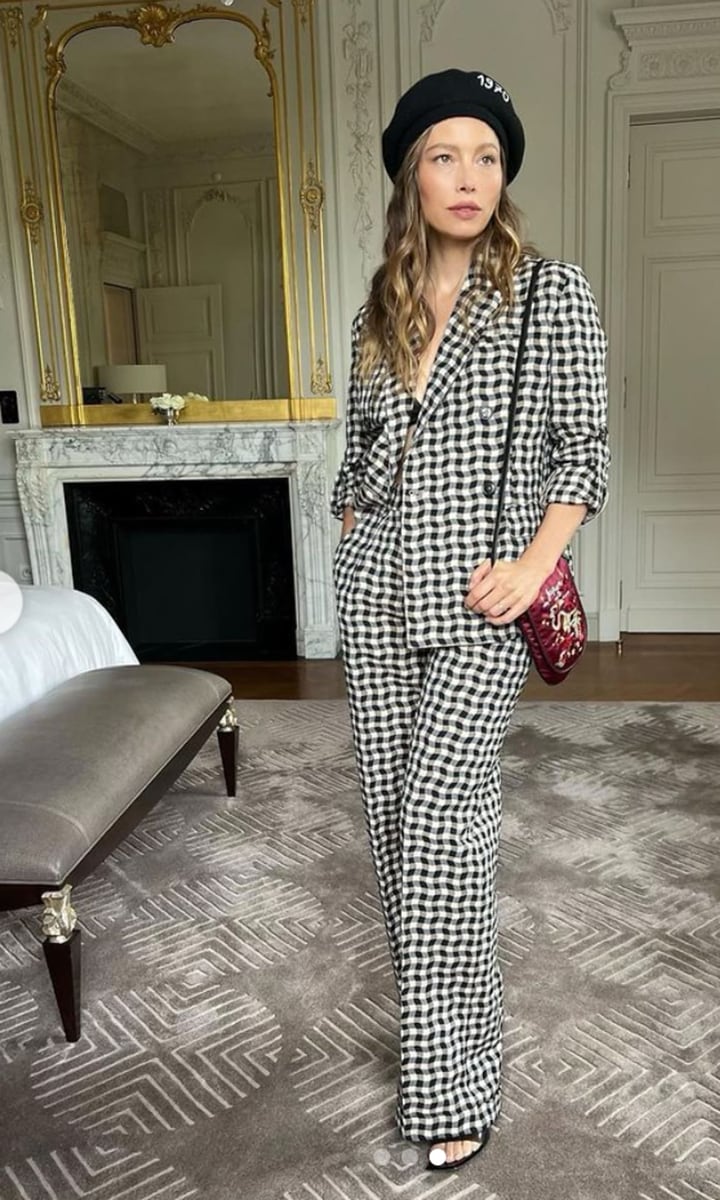 Jessica Biel during Paris Fashion Week