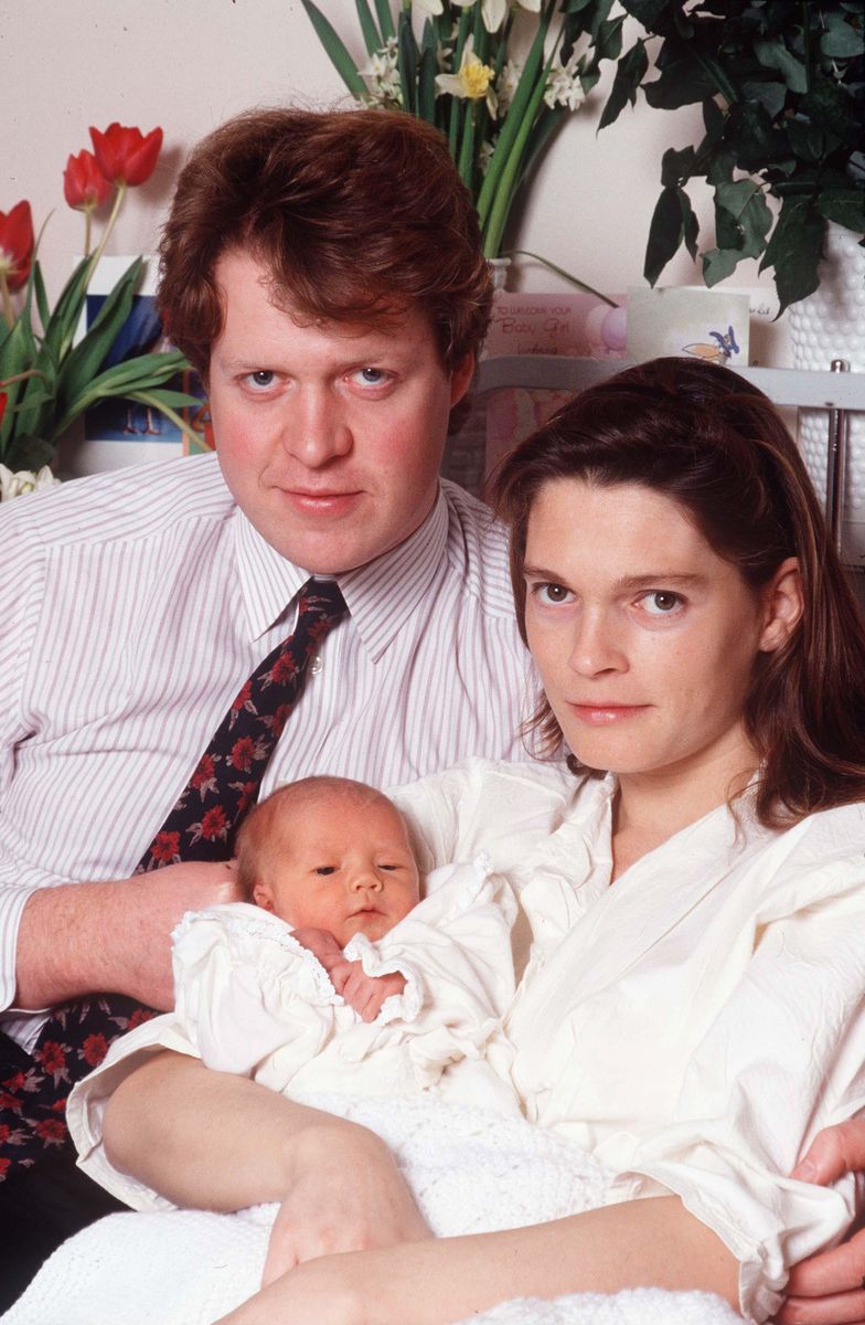 Earl Spencer and his Wife Victoria with their first baby daughter: Kitty Eleanor Spencer, at St Mary's Hospital, Paddington, London