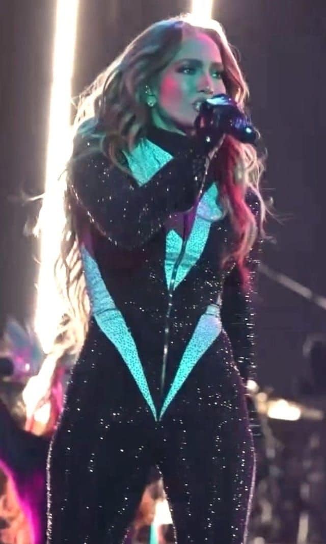 Jennifer Lopez performing at the Saudi Arabia Grand Prix
