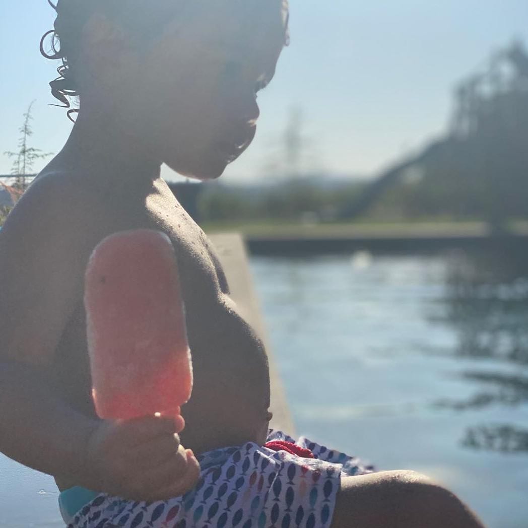 Celebrity kids enjoying the pool