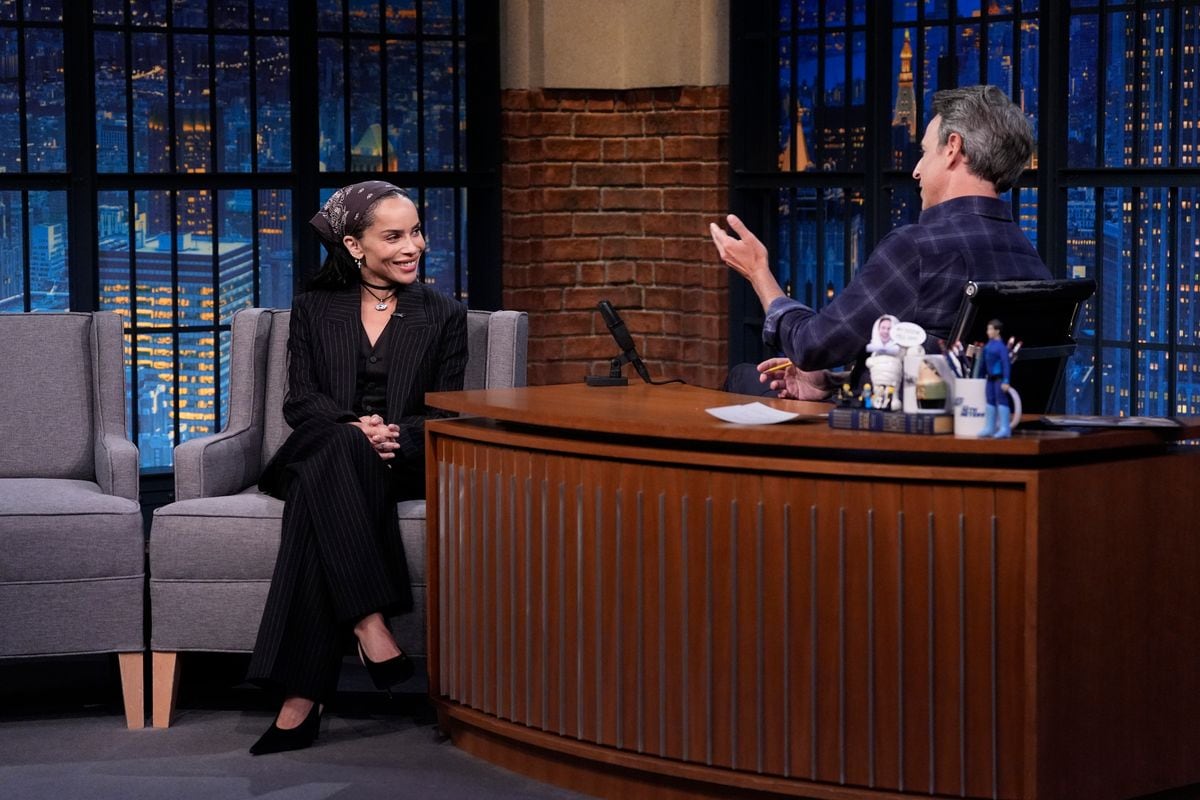 Zoë Kravitz looks effortless cool in cropped vest and massive diamonds