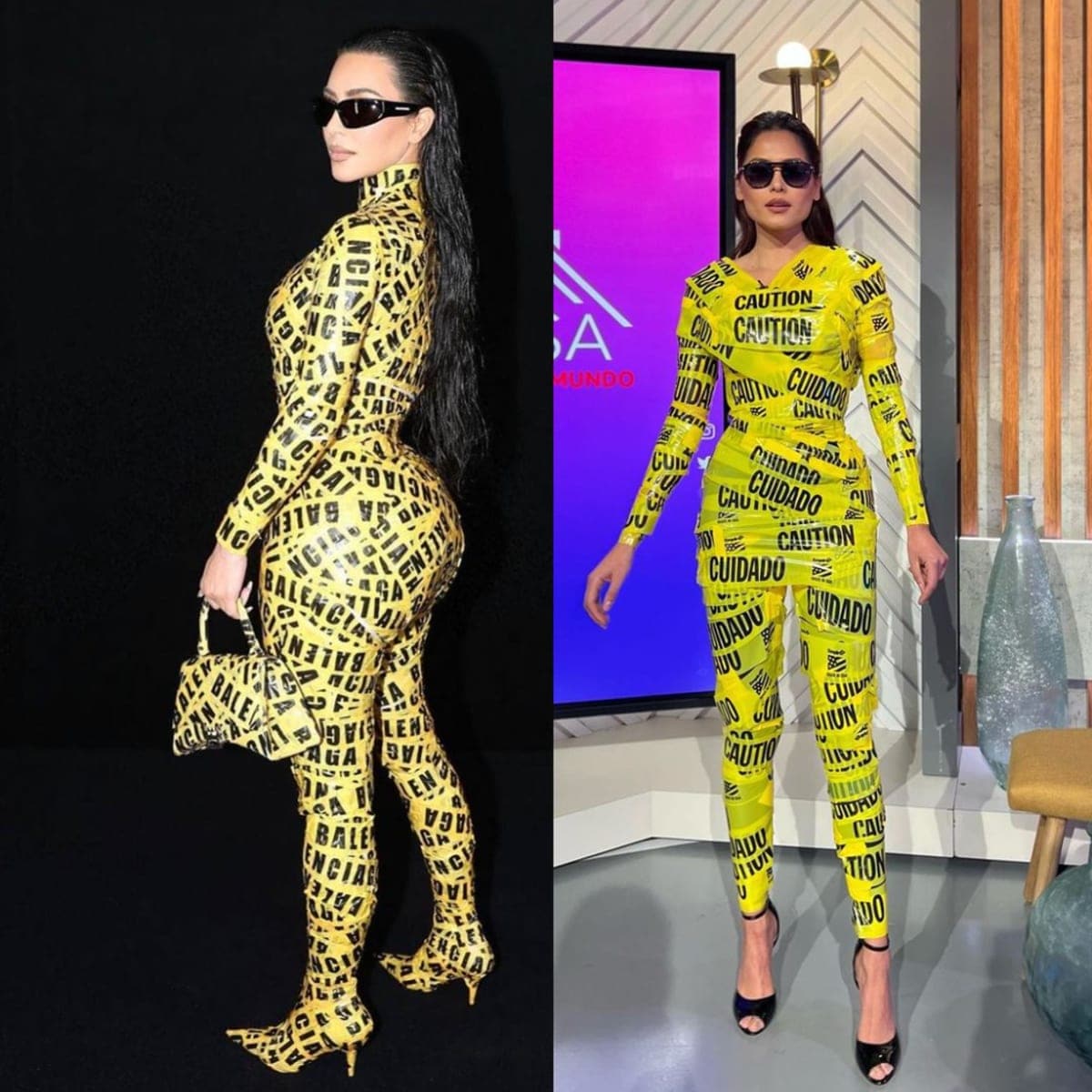 Kim Kardashian and Andrea Meza look great in yellow duct take looks