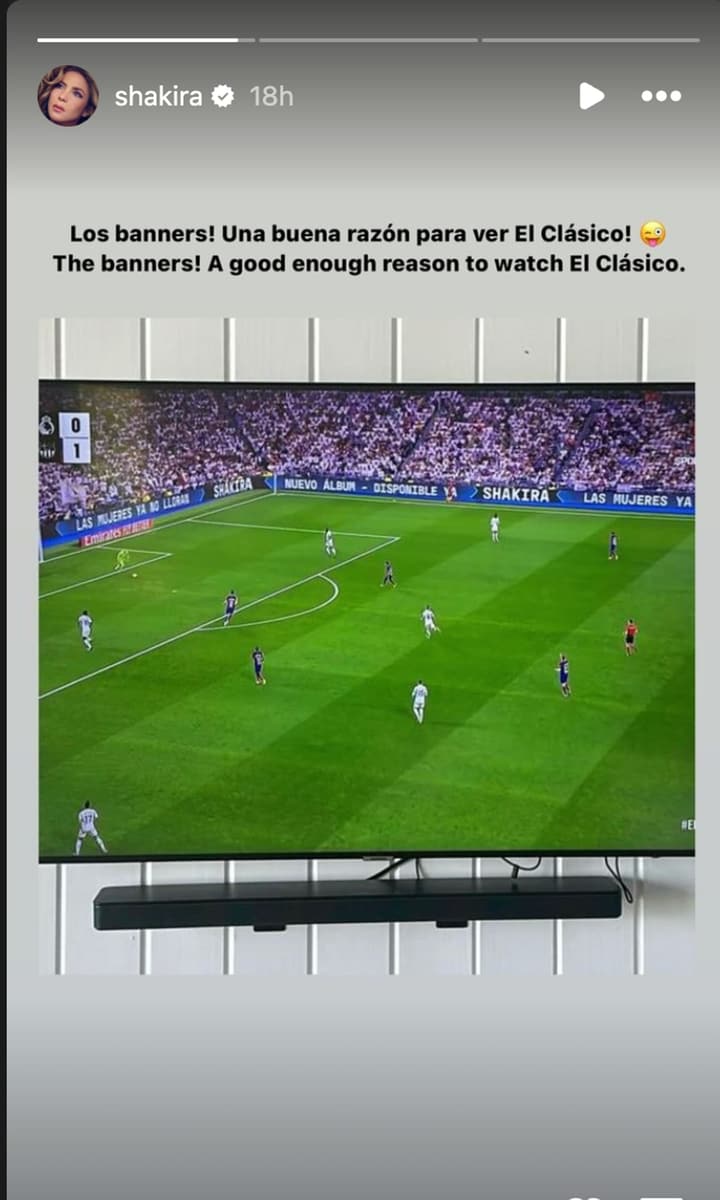 Shakira watching El Clasico