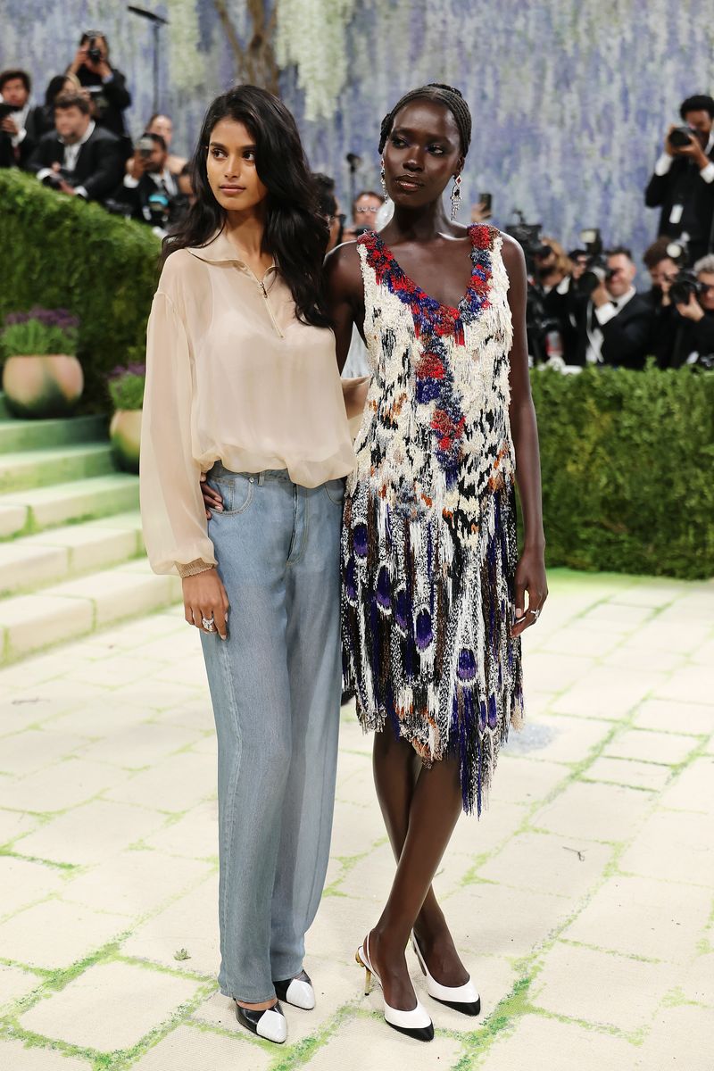  Bhavitha Mandava and Awar Odhiang attend the 2026 Met Gala celebrating "Costume Art" at the Metropolitan Museum of Art on May 04, 2026 in New York City. 
