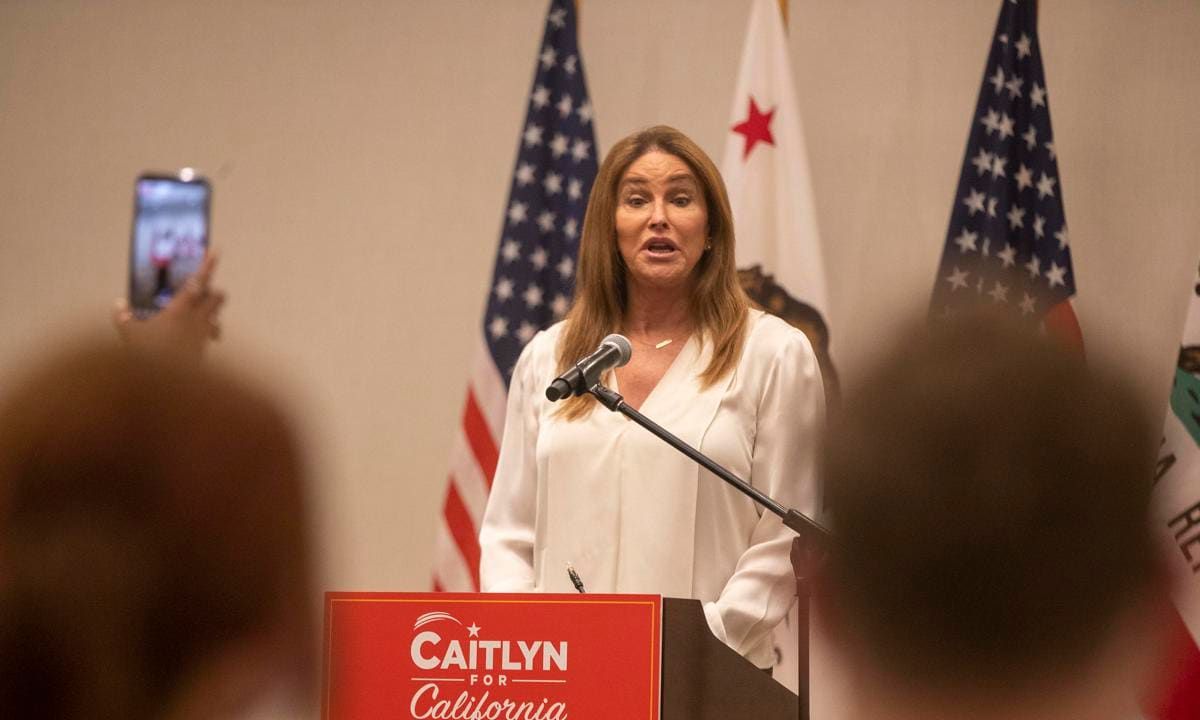 Jenner, candidate for Governor talks with voters