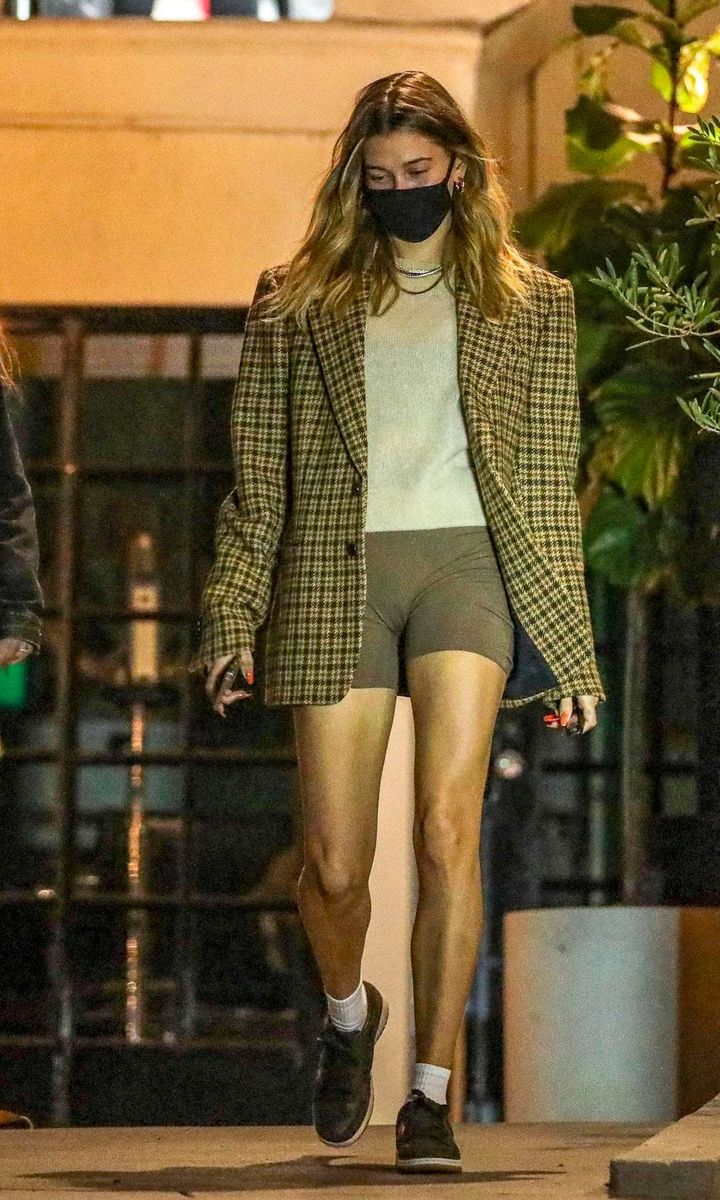 Hailey Bieber looking fashionable in Beverly Hills