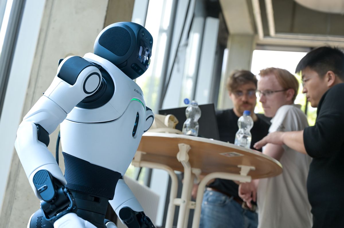 A humanoid robot at the Robo Innovation Lab Startup Center, is the first facility of its kind in Central Germany.