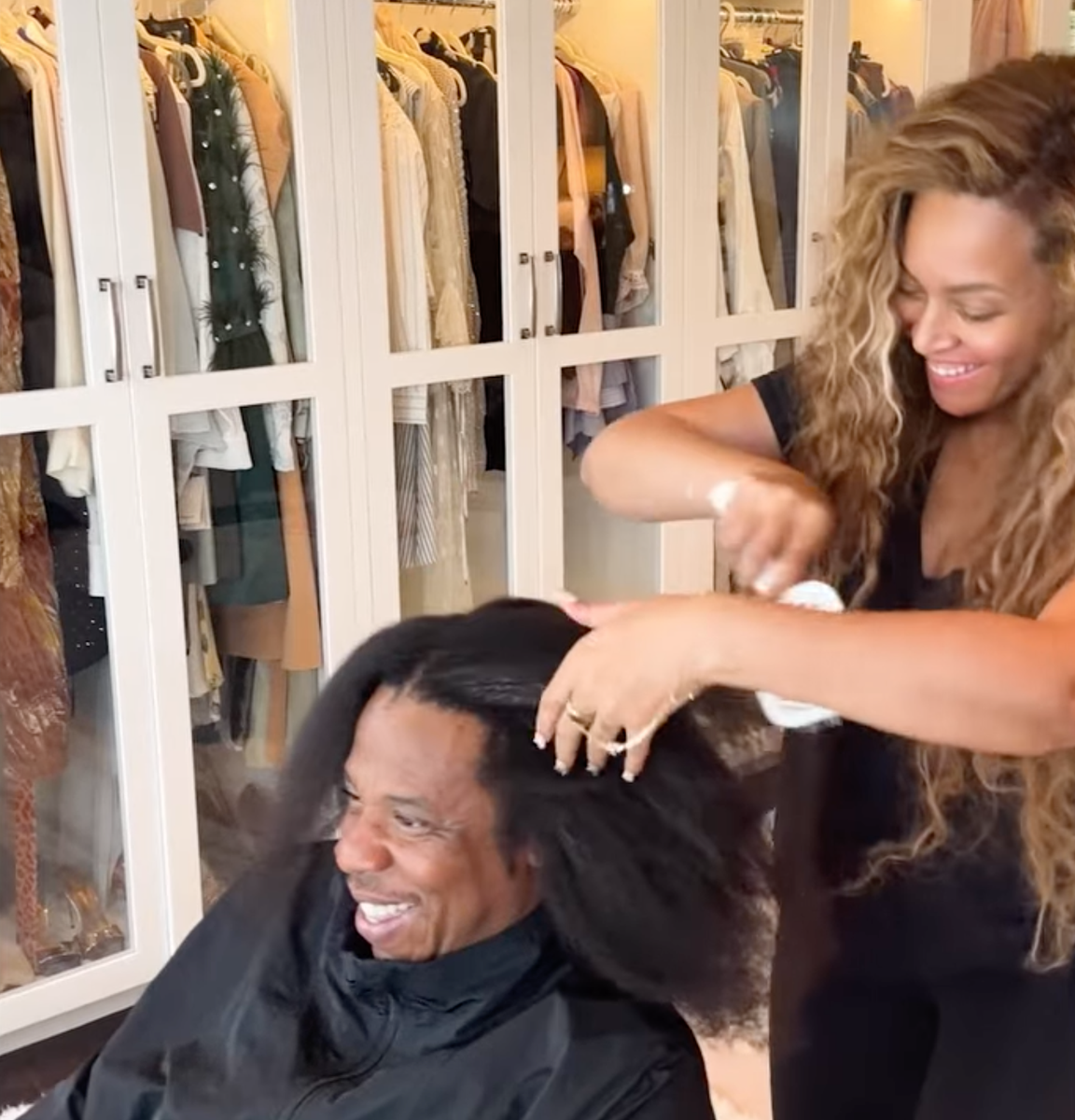 Detangling eight years of locked hair required patience, time, and teamwork.
