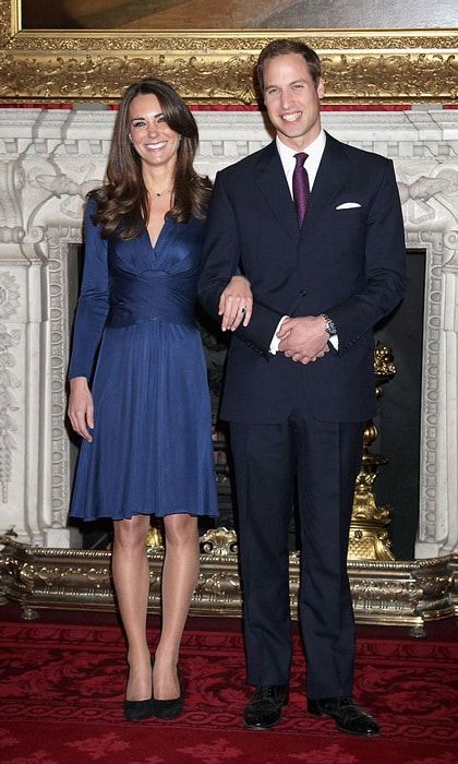 The Duchess wore a royal blue dress by Issa, which was founded by Rio born Daniella Helayel, to announce her engagement to Prince William in 2010.
<br>
Photo: Chris Jackson/Getty Images