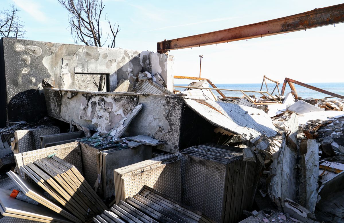 Paris Hilton Malibu home which burnt in the Palisades fire on February 15, 2025 in Malibu, California. (Photo by MEGA/GC Images)
