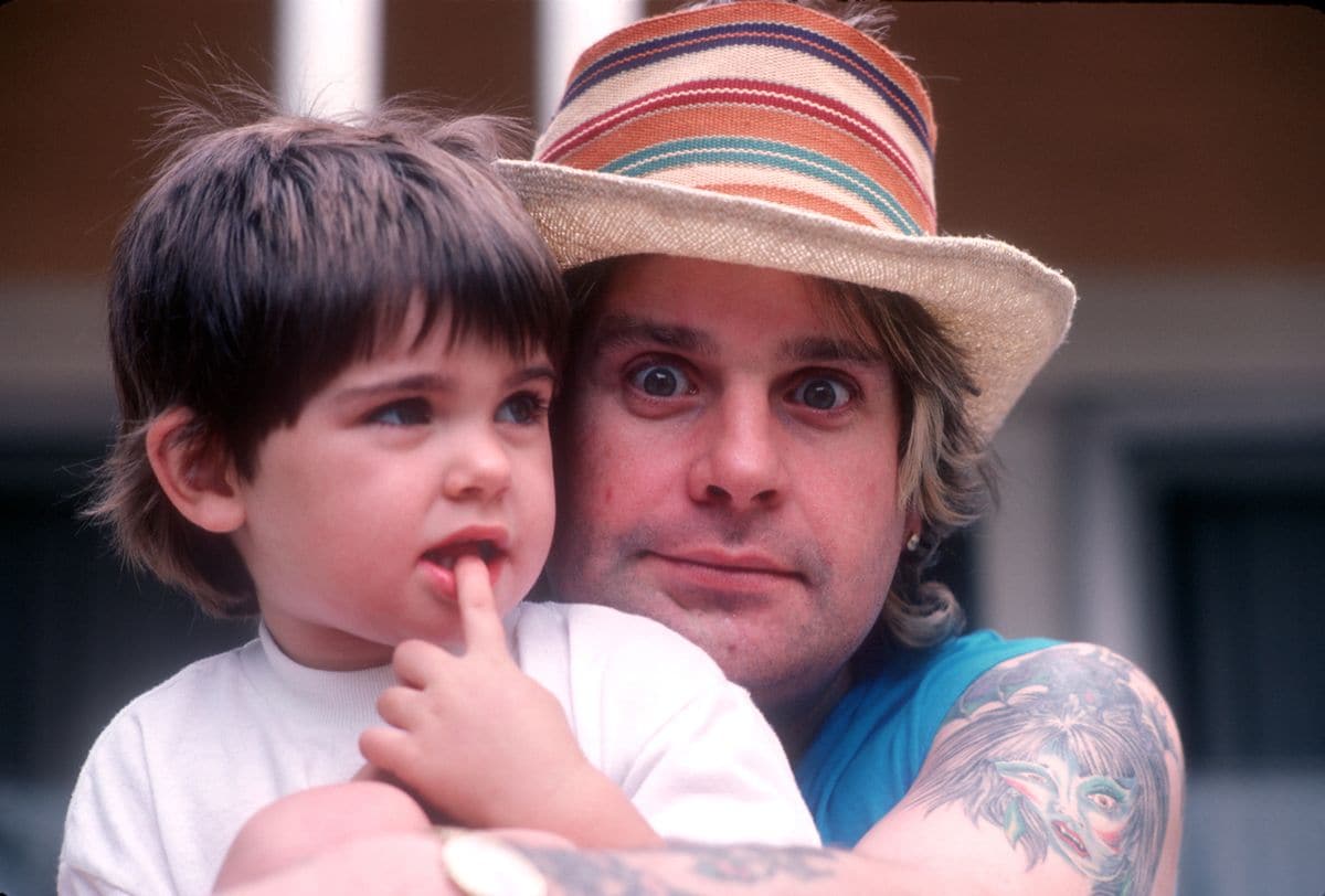 Heavy metal singer Ozzy Osbourne with daughter Aimee circa 1987 in Los Angeles, California.