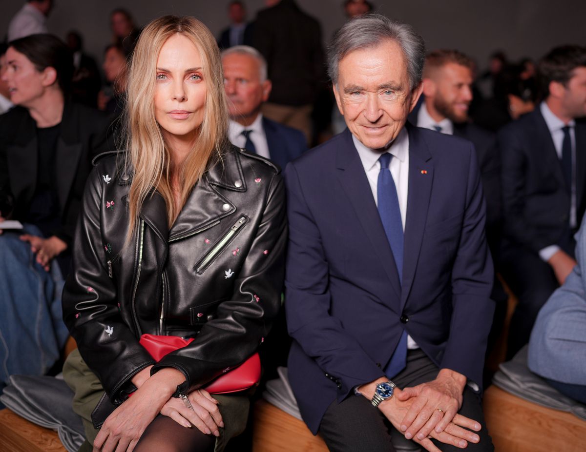 Charlize Theron, Bernard Arnault at the Christian Dior fashion show as part of Spring/Summer 2026 Paris Fashion Week 