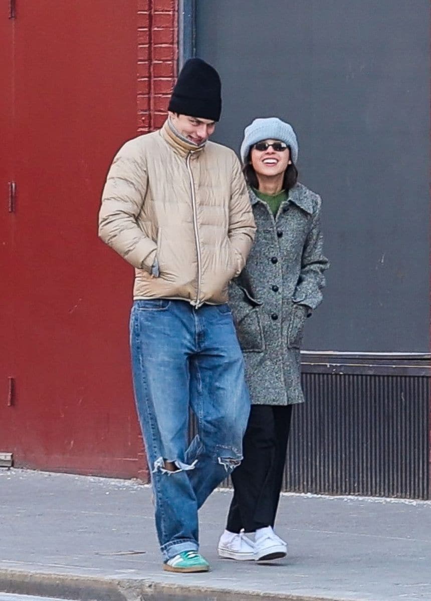 
Olivia Rodrigo and Louis Partridge are pictured during a rare sighting in New York City. 