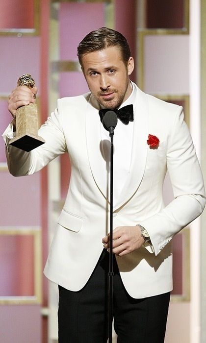 Ryan spoke about his love Eva Mendes and their daughters during his Golden Globes acceptance speech.
Photo: Getty Images