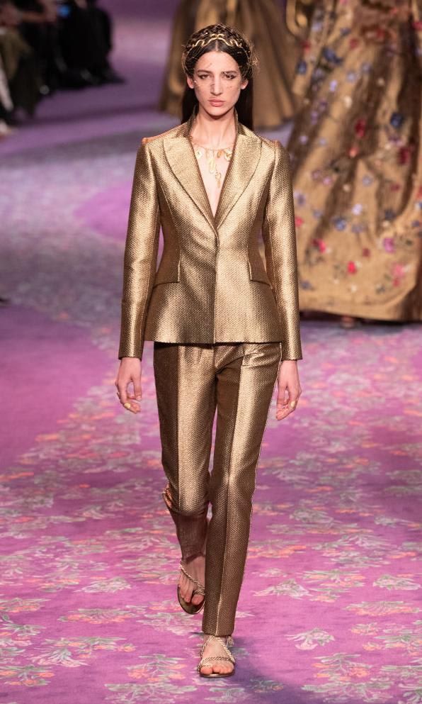 Tailored metallic suit from Dior’s haute couture collection