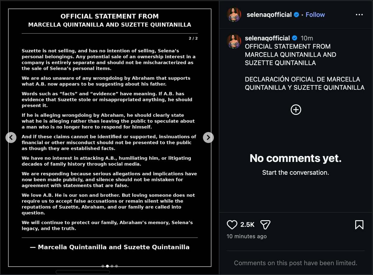 Marcella and Suzette also responded to what they characterize as insinuations of financial wrongdoing.