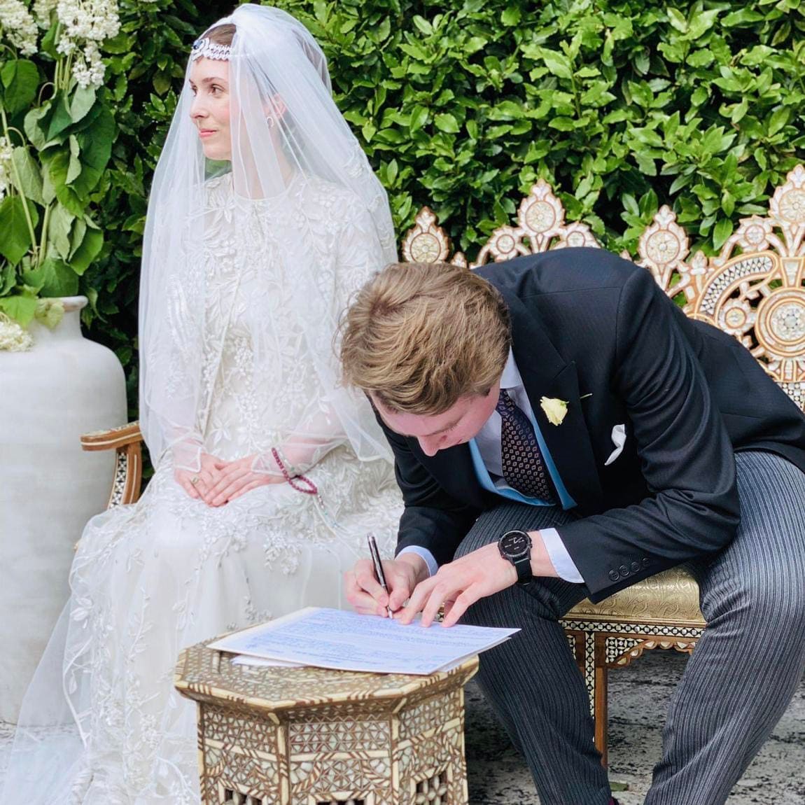 The bride and groom were married in the UK after the COVID 19 pandemic derailed their original plans