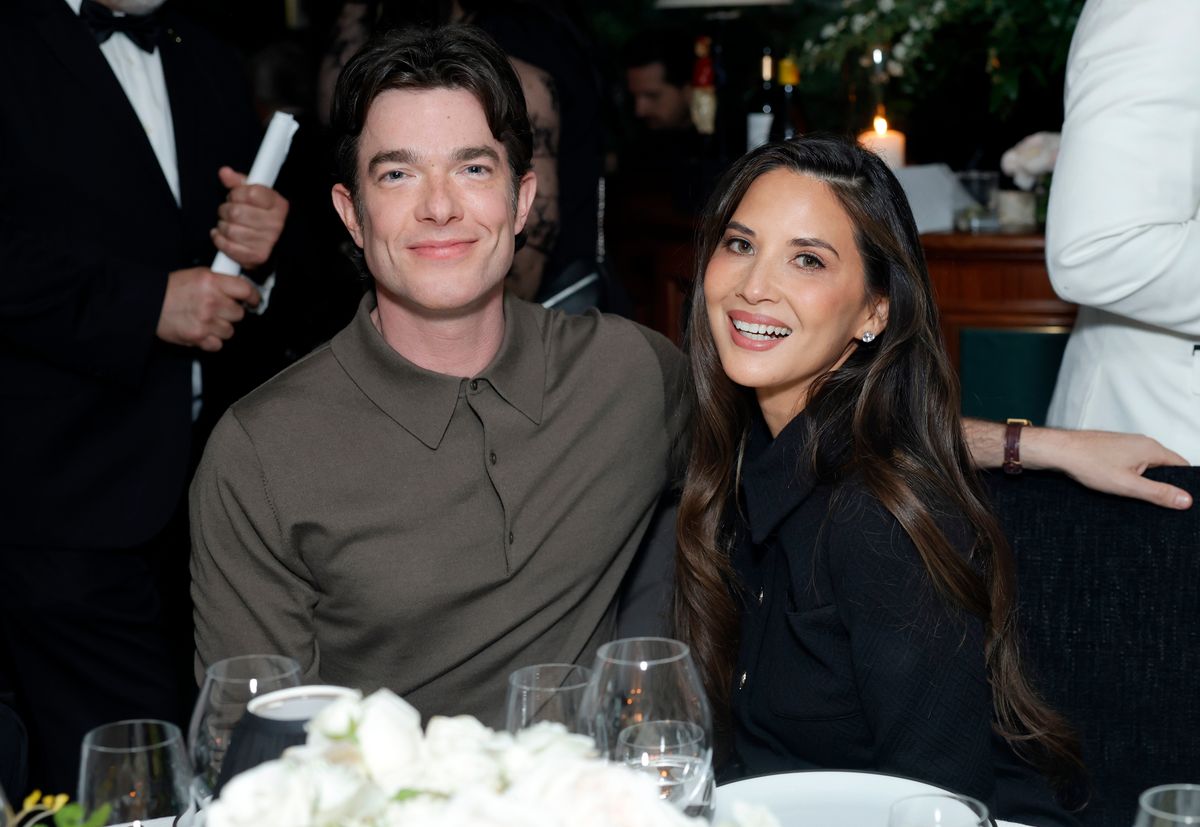 John Mulaney and Olivia Munn at the 2025 Chanel and Charles Finch Pre-Oscar dinne