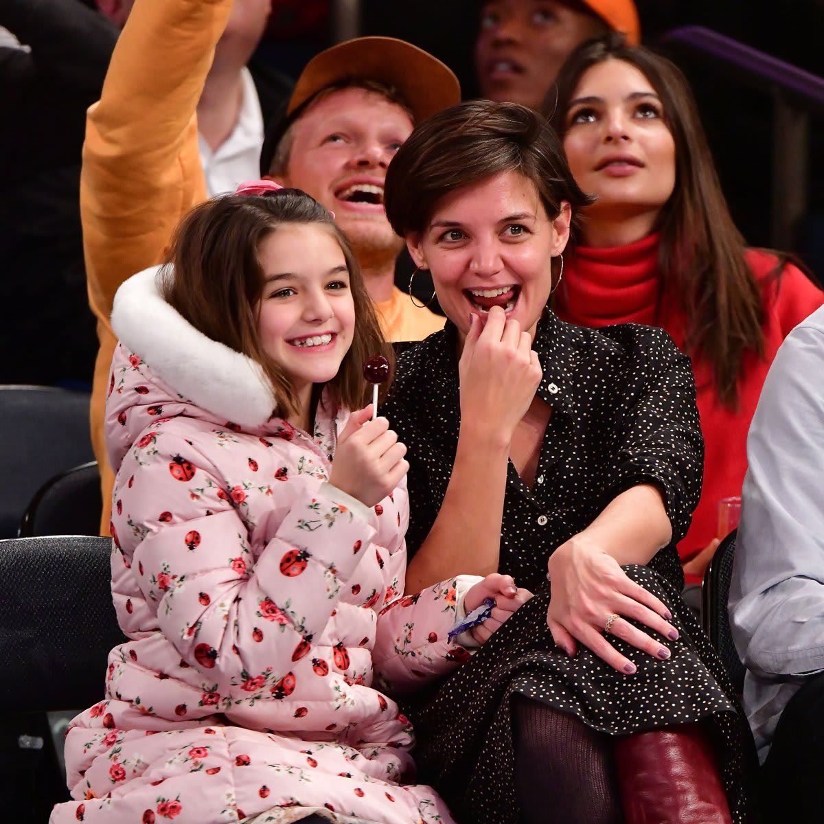 Suri and her mom at The New York Knicks Vs Oklahoma City Thunder Game