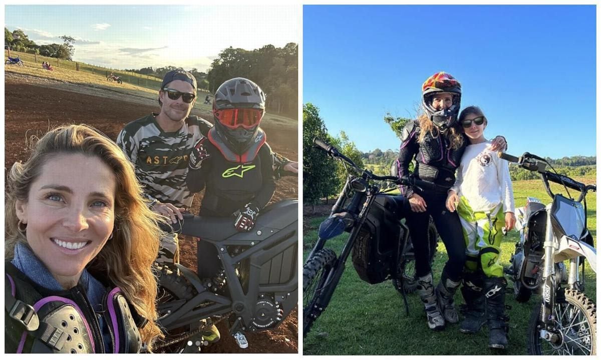 Elsa Pataky, Chris Hemsworth, and their kids go dirtbike racing