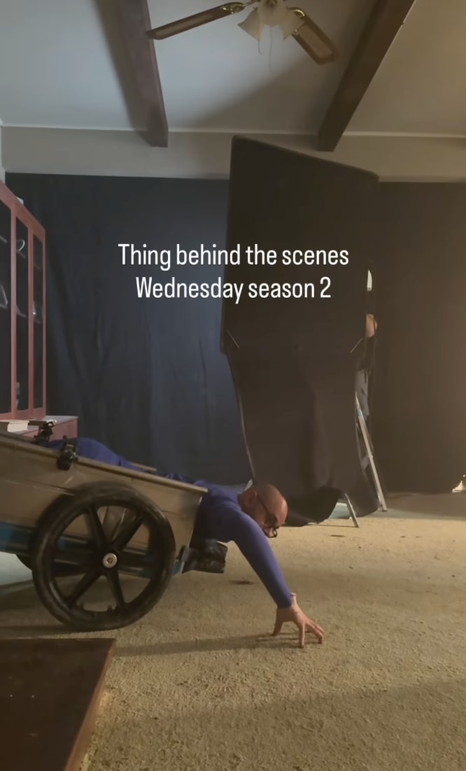 'Wednesday S2' BTS: The unexpectedly physical job Victor Dorobantu goes through to make "Thing" feel real