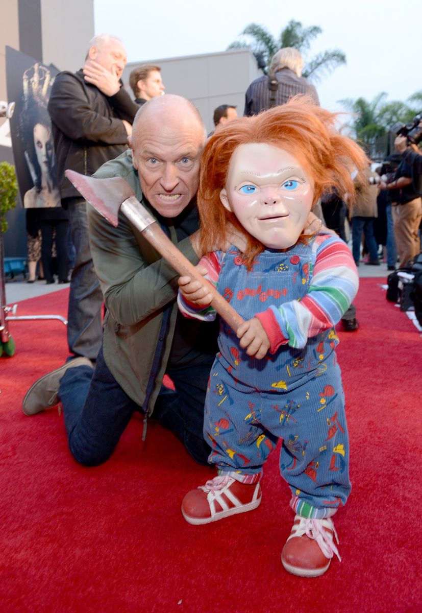 Actor Corbin Bernsen (L) and Chucky attend the annual Eyegore Awards in celebration of the all-new film "Curse of Chucky" and the Curse of Chucky Scare Zone at Universal Studios Hollywood Halloween Horror Nights on September 20, 2013 in Universal City, California. 