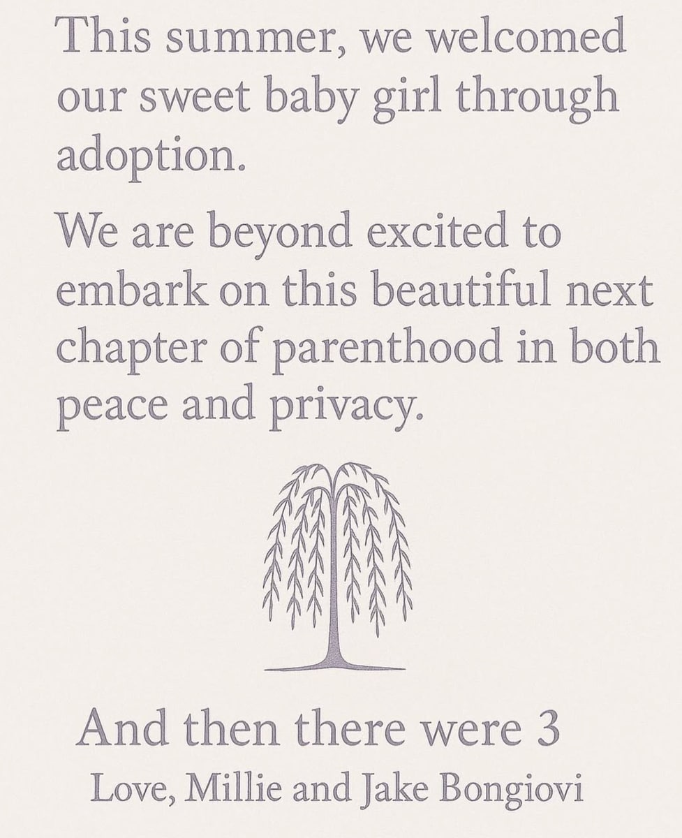 The couple asked for peace and privacy